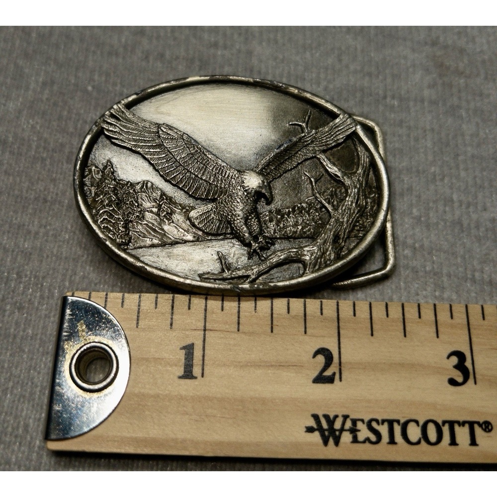 Vintage Siskiyou 1983 Silver Eagle Western Belt Buckle Rodeo Southwestern - Picture 8 of 8